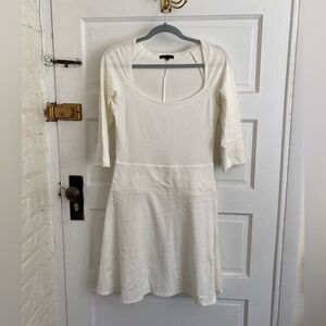 White Long Sleeve Balletcore Women's Dress Size Medium